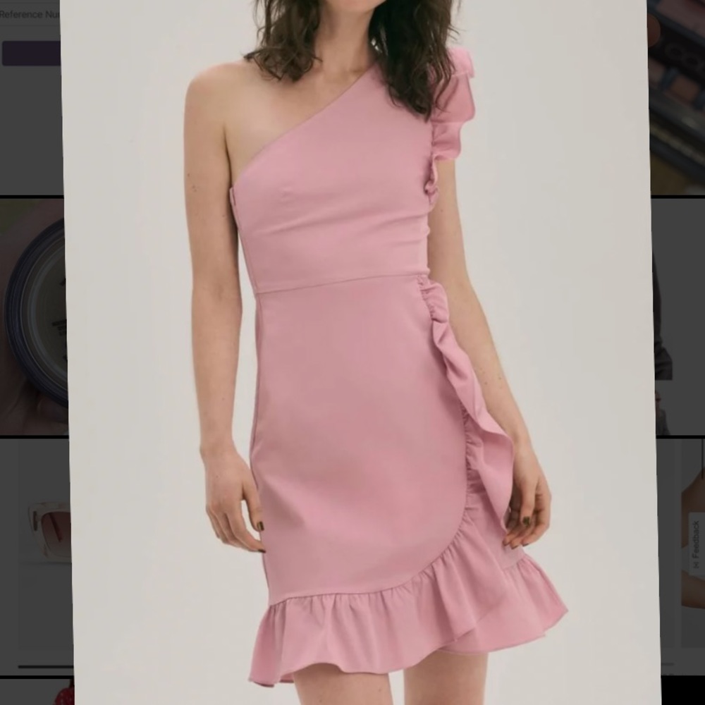 J Crew ruffled one shoulder lavender dress